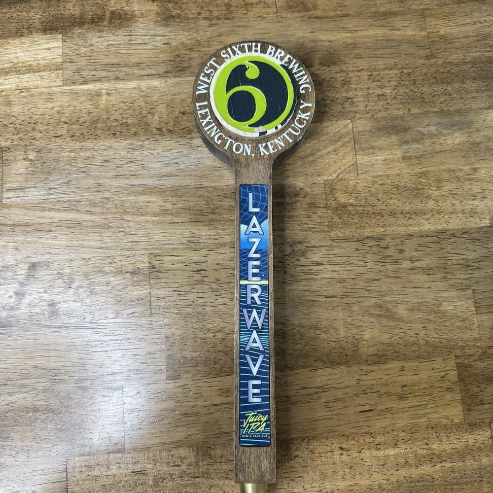 West Sixth Brewing Lazurwave Tap Handle Lexington KY Juicy IPA Wood Draft - Picture 8 of 10